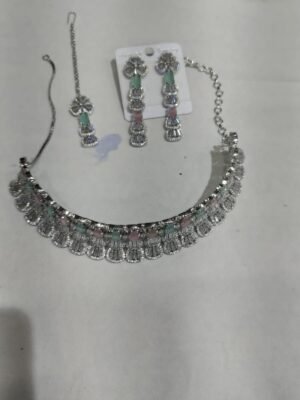 Silver Necklace and Earring Set
