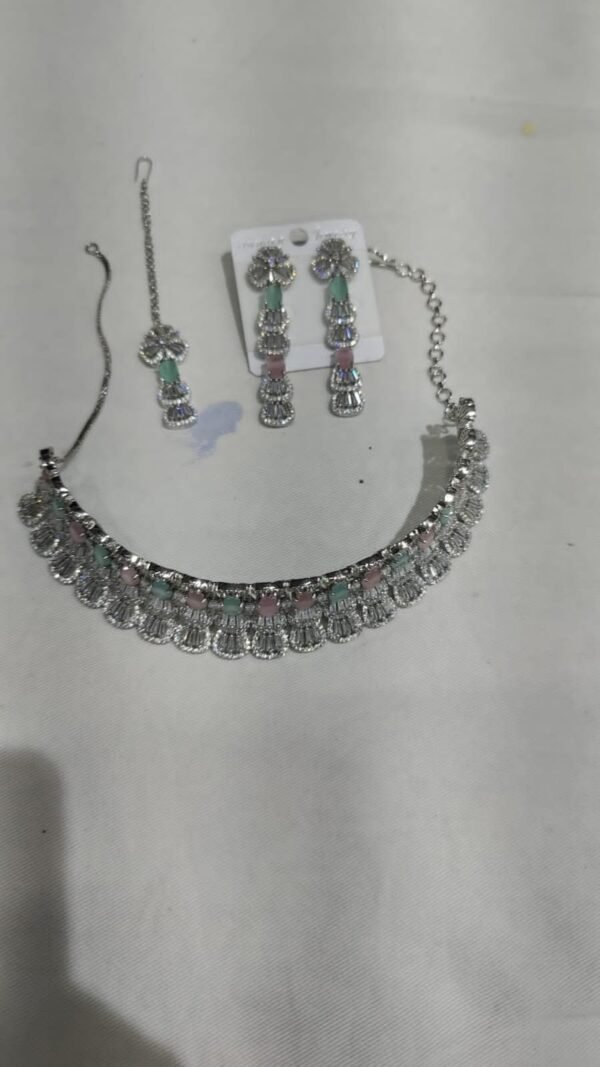 Silver Necklace and Earring Set