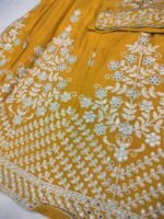 Heavy Embroidery Yellow Work Sharara Suit With Dupatta