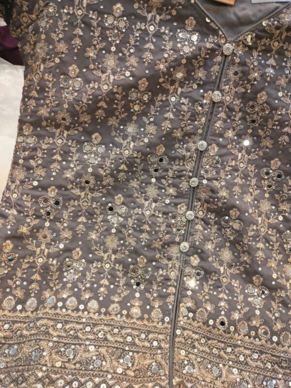 Embroidered Grey Lehenga