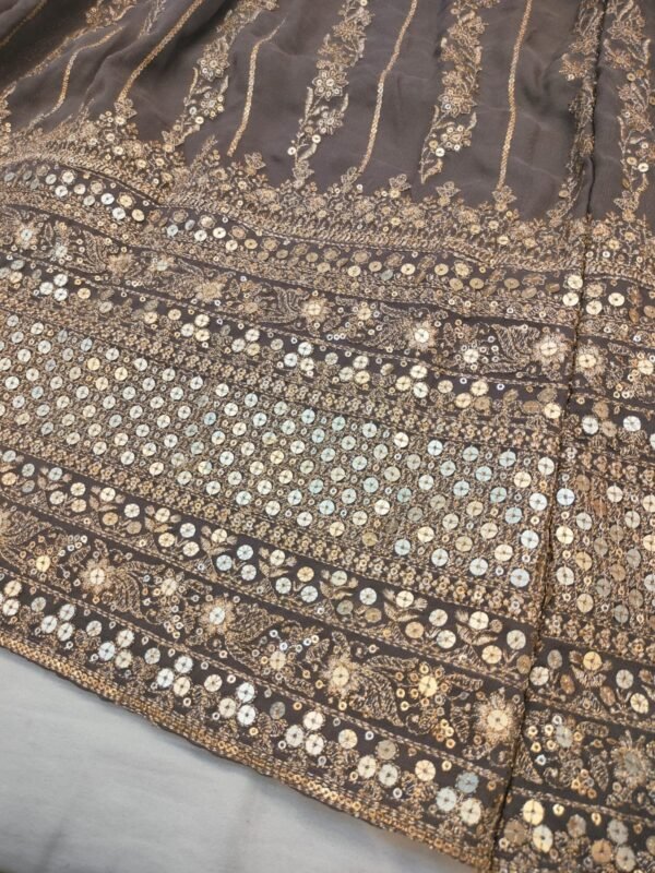 Embroidered Grey Lehenga