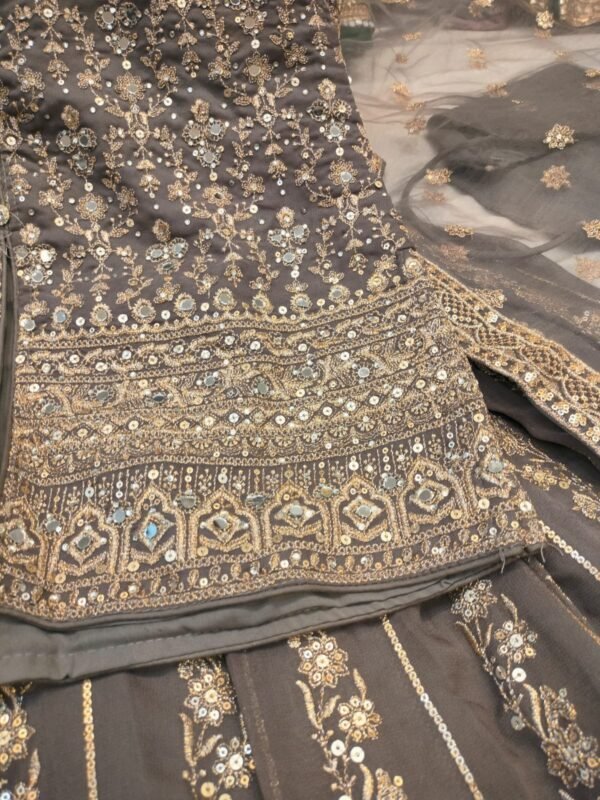 Embroidered Grey Lehenga