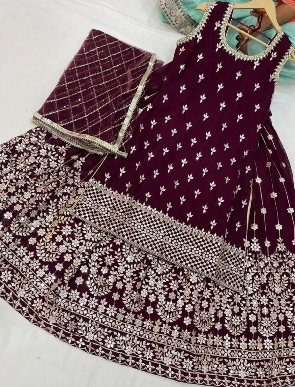 Maroon Sharaara Suit